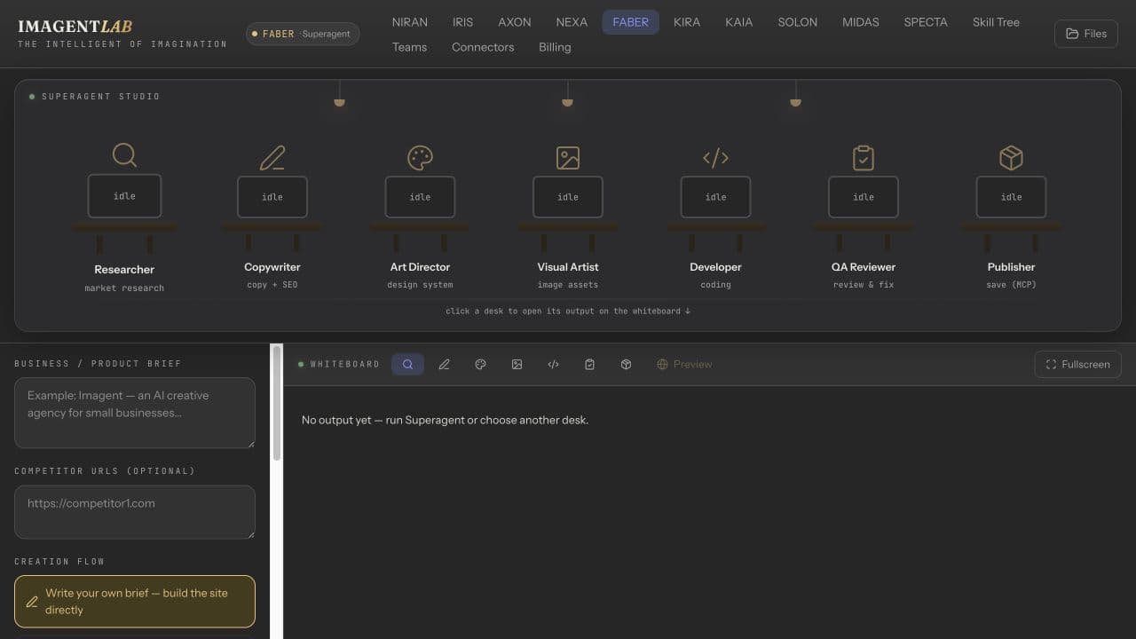 FABER · Superagent interface in IMAGENTLAB